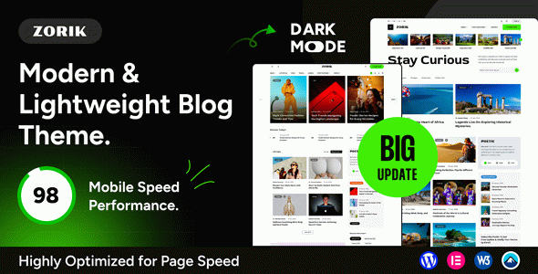 Zorik - Modern & Lightweight Blog WordPress Theme